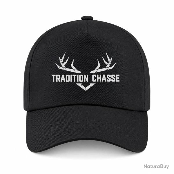 Casquette Chasse - Tradition chasse - For�t et ramure - Noir