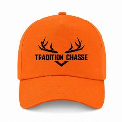 Casquette Chasse - Tradition chasse - For&ecirc;t et ramure - Orange