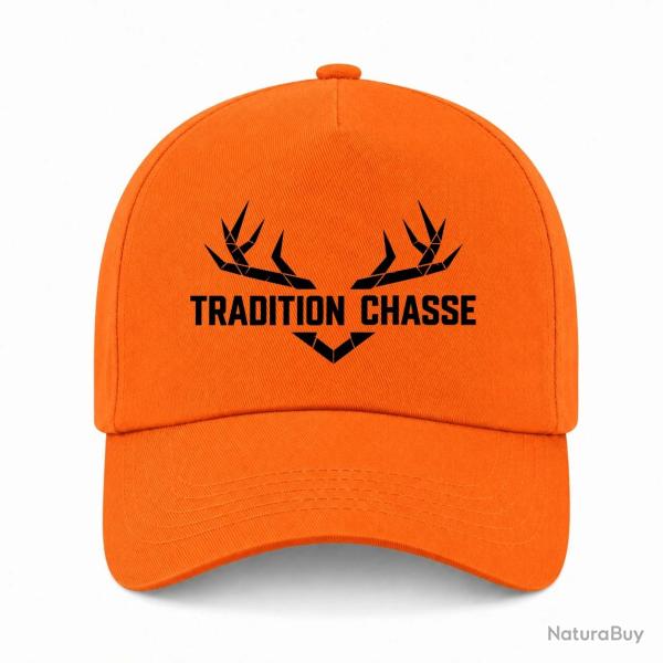 Casquette Chasse - Tradition chasse - For�t et ramure - Orange