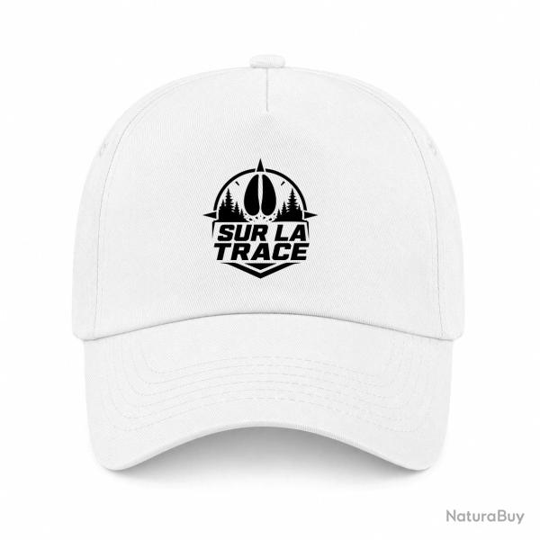 Casquette Chasse - Sur la trace - Empreinte de sanglier - Blanc