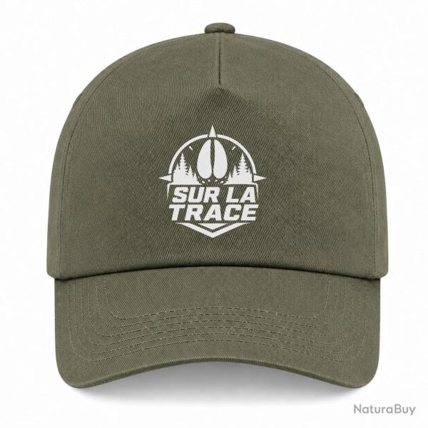 Casquette Chasse - Sur la trace - Empreinte de sanglier - Kaki / Blanc