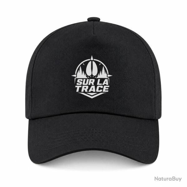 Casquette Chasse - Sur la trace - Empreinte de sanglier - Noir