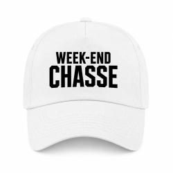 Casquette Chasse - Week-end chasse - Typographie - Blanc