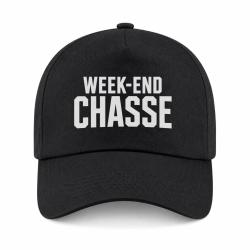 Casquette Chasse - Week-end chasse - Typographie - Noir