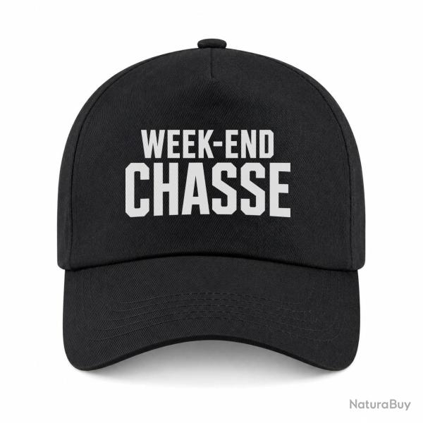 Casquette Chasse - Week-end chasse - Typographie - Noir