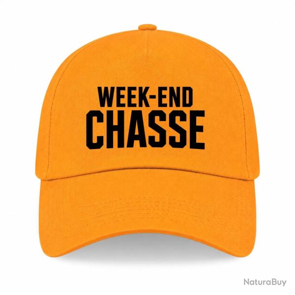 Casquette Chasse - Week-end chasse - Typographie - Jaune