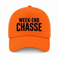 Casquette Chasse - Week-end chasse - Typographie - Orange