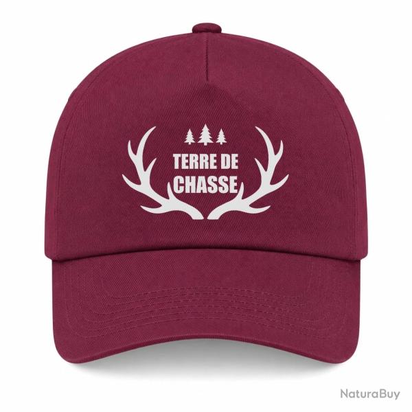 Casquette Chasse - Terre de chasse - Bois de cerf - Bordeaux