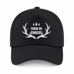 Casquette Chasse - Terre de chasse - Bois de cerf - Noir