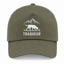 Casquette Chasse - Traqueur - Chien des montagnes - Kaki / Blanc