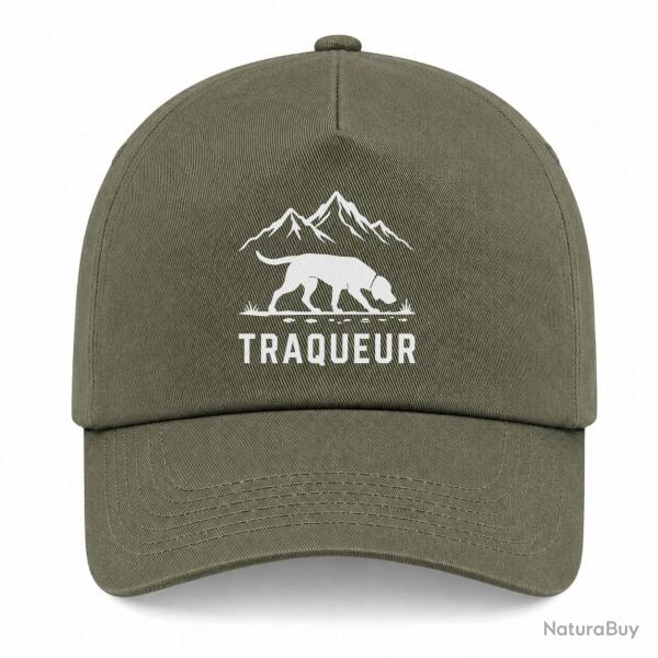Casquette Chasse - Traqueur - Chien des montagnes - Kaki / Blanc