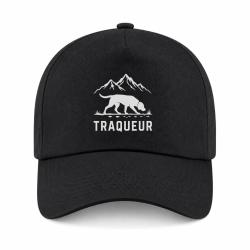 Casquette Chasse - Traqueur - Chien des montagnes - Noir
