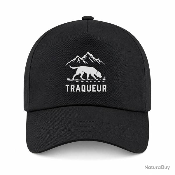 Casquette Chasse - Traqueur - Chien des montagnes - Noir