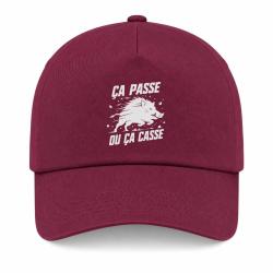 Casquette Chasse - &Ccedil;a passe ou &ccedil;a casse - Sanglier - Bordeaux