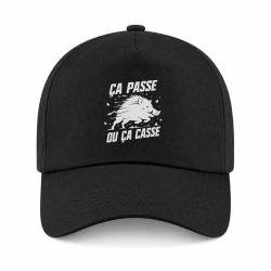 Casquette Chasse - &Ccedil;a passe ou &ccedil;a casse - Sanglier - Noir