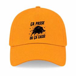 Casquette Chasse - &Ccedil;a passe ou &ccedil;a casse - Sanglier - Jaune