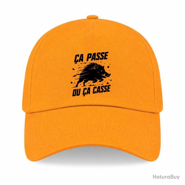 Casquette Chasse - �a passe ou �a casse - Sanglier - Jaune