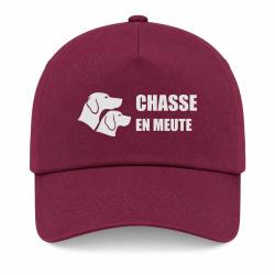 Casquette Chasse - Chasse en meute - Duo de chiens - Bordeaux