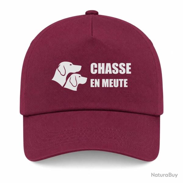 Casquette Chasse - Chasse en meute - Duo de chiens - Bordeaux