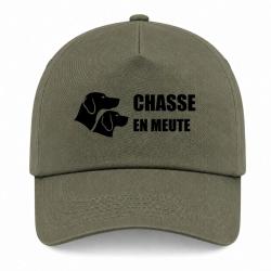 Casquette Chasse - Chasse en meute - Duo de chiens - Kaki / Noir
