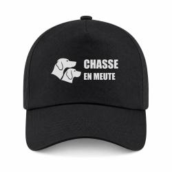 Casquette Chasse - Chasse en meute - Duo de chiens - Noir
