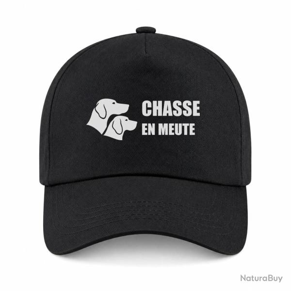 Casquette Chasse - Chasse en meute - Duo de chiens - Noir