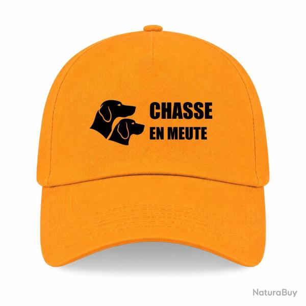 Casquette Chasse - Chasse en meute - Duo de chiens - Jaune