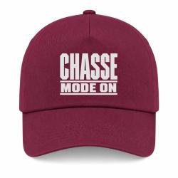 Casquette Chasse - Chasse mode ON - Typographie - Bordeaux