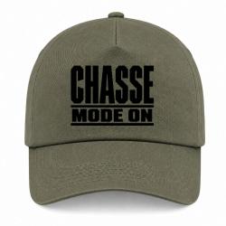 Casquette Chasse - Chasse mode ON - Typographie - Kaki / Noir
