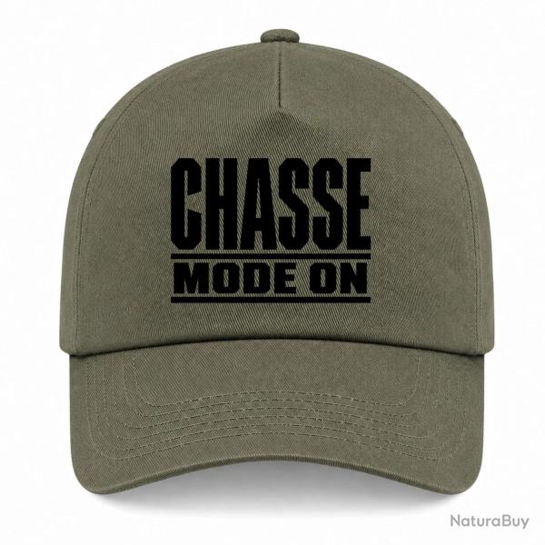 Casquette Chasse - Chasse mode ON - Typographie - Kaki / Noir