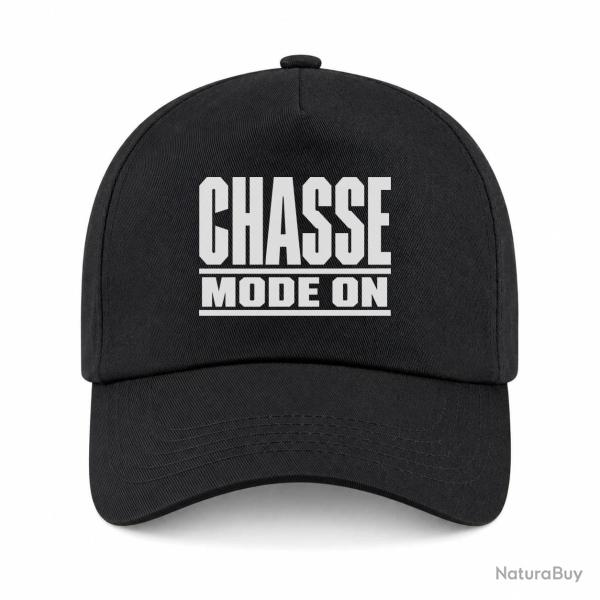Casquette Chasse - Chasse mode ON - Typographie - Noir