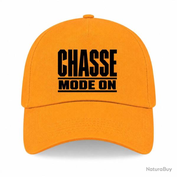 Casquette Chasse - Chasse mode ON - Typographie - Jaune