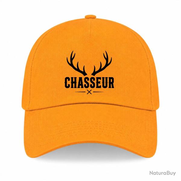 Casquette Chasse - Chasseur - Blason aux bois de cerf - Jaune