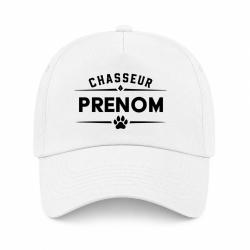 Casquette Chasse - Chasseur pr&eacute;nom - Personnalisable - Blanc