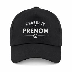 Casquette Chasse - Chasseur pr&eacute;nom - Personnalisable - Noir