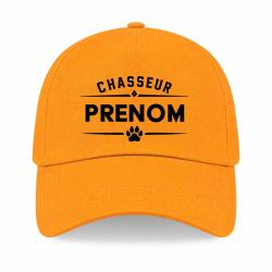 Casquette Chasse - Chasseur pr&eacute;nom - Personnalisable - Jaune
