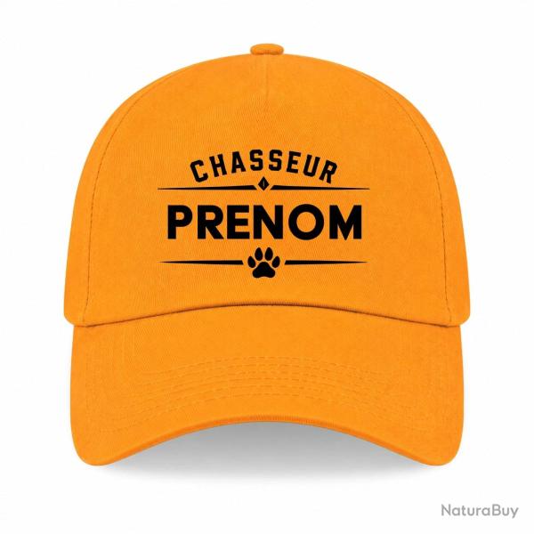 Casquette Chasse - Chasseur pr�nom - Personnalisable - Jaune