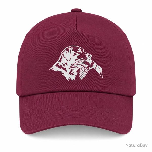 Casquette Chasse - Compagnon de chasse - Chien au canard - Bordeaux