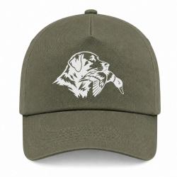 Casquette Chasse - Compagnon de chasse - Chien au canard - Kaki / Blanc