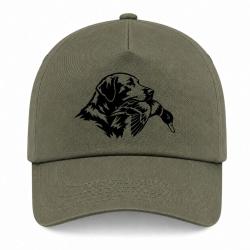 Casquette Chasse - Compagnon de chasse - Chien au canard - Kaki / Noir