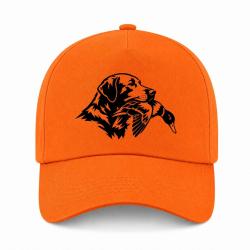 Casquette Chasse - Compagnon de chasse - Chien au canard - Orange