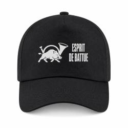 Casquette Chasse - Esprit de battue - Sanglier au cor - Noir
