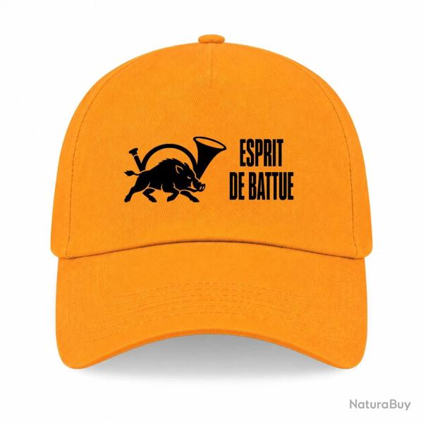 Casquette Chasse - Esprit de battue - Sanglier au cor - Jaune