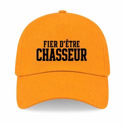 Casquette Chasse - Fier d'&ecirc;tre chasseur - Typographie - Jaune