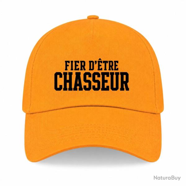 Casquette Chasse - Fier d'�tre chasseur - Typographie - Jaune