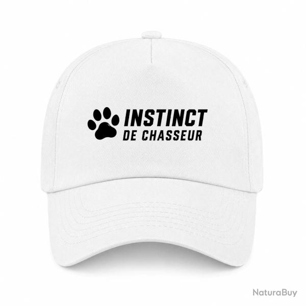 Casquette Chasse - Instinct de chasseur - Empreinte - Blanc