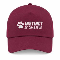 Casquette Chasse - Instinct de chasseur - Empreinte - Bordeaux