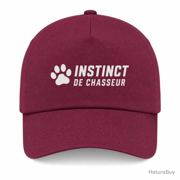 Casquette Chasse - Instinct de chasseur - Empreinte - Bordeaux