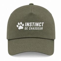 Casquette Chasse - Instinct de chasseur - Empreinte - Kaki / Blanc
