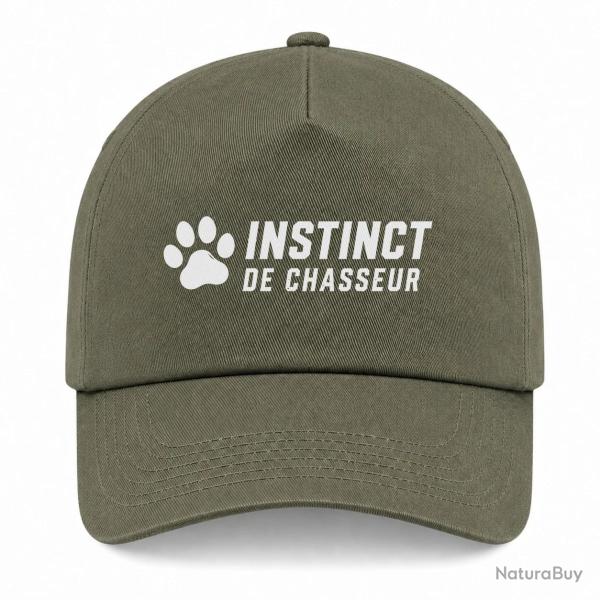 Casquette Chasse - Instinct de chasseur - Empreinte - Kaki / Blanc